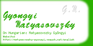 gyongyi matyasovszky business card